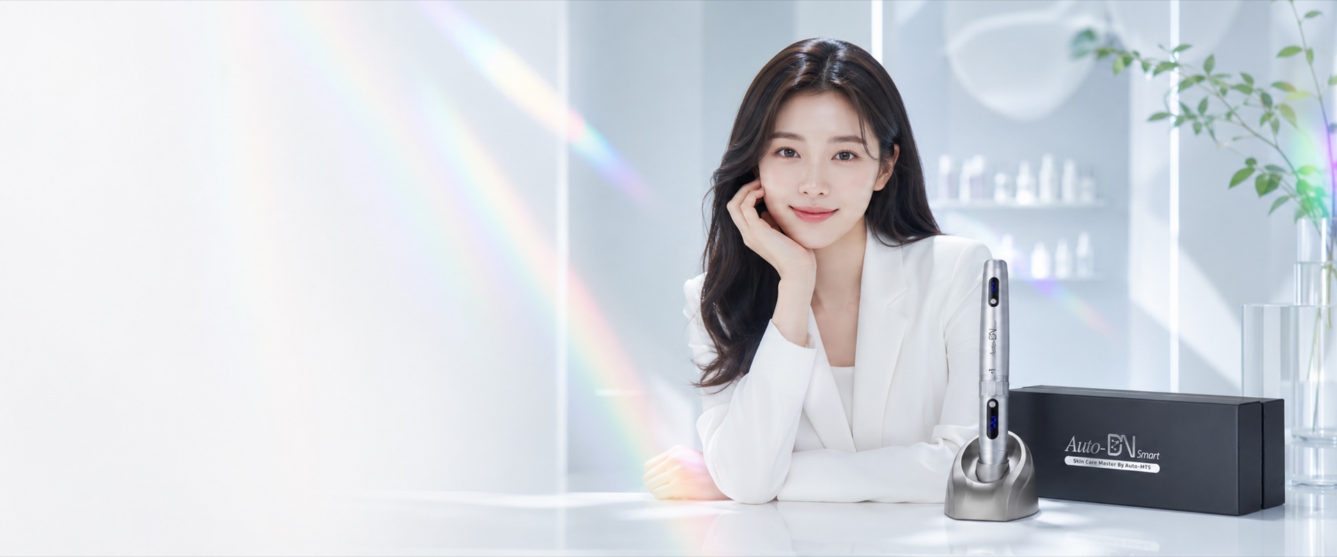 ニードルペン型美容機器 Auto DN Smart と韓国美容クリニックのイメージ